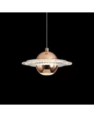 Lámpara NEVIGES, colgante, metal dorada, acrílico, led