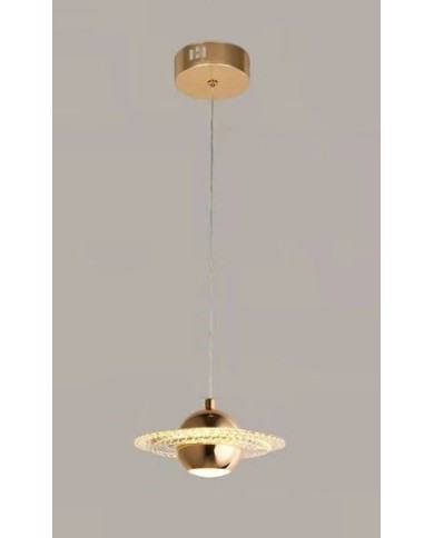 Lámpara NEVIGES, colgante, metal dorada, acrílico, led