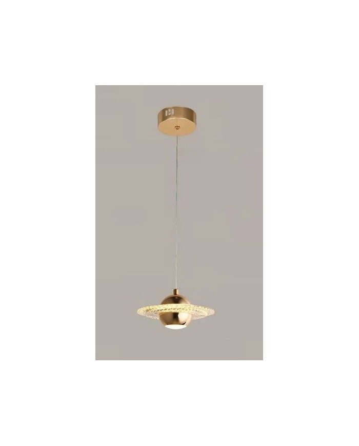 Lámpara NEVIGES, colgante, metal dorada, acrílico, led