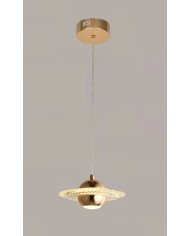Lámpara NEVIGES, colgante, metal dorada, acrílico, led