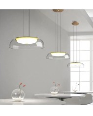 Lámpara WITTEN H80, colgante, metal, cristal, led