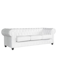 Sofá CHESTER NEW, 3 plazas, similpiel blanca