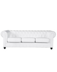 Sofá CHESTER NEW, 3 plazas, similpiel blanca