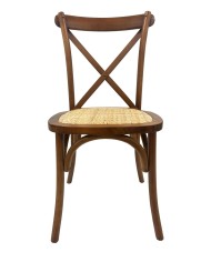 Silla CROSS SX, madera de haya, nogal, asiento de ratán