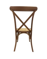 Silla CROSS SX, madera de haya, nogal, asiento de ratán