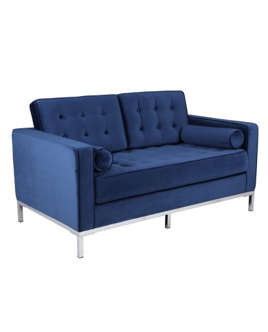 Sofá ARLES, 2 plazas, tejido velvet azul