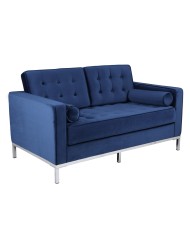 Sofá ARLES, 2 plazas, tejido velvet azul