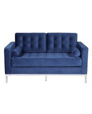 Sofá ARLES, 2 plazas, tejido velvet azul