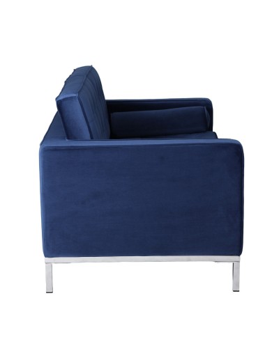 Sofá ARLES, 2 plazas, tejido velvet azul