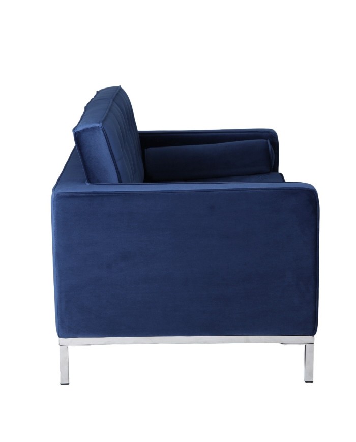 Sofá ARLES, 2 plazas, tejido velvet azul