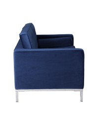 Sofá ARLES, 2 plazas, tejido velvet azul