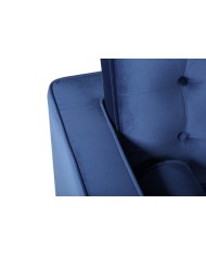 Sofá ARLES, 2 plazas, tejido velvet azul