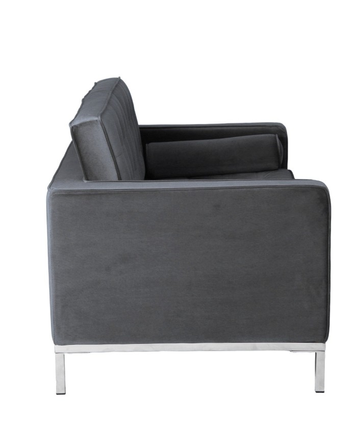 Sofá ARLES, 2 plazas, tejido velvet gris