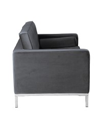 Sofá ARLES, 2 plazas, tejido velvet gris