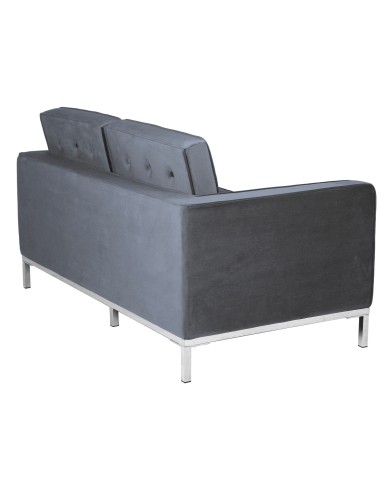 Sofá ARLES, 2 plazas, tejido velvet gris