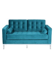 Sofá ARLES, 2 plazas, tejido velvet turquesa