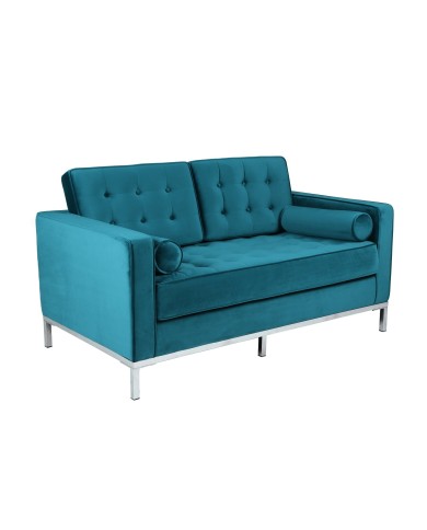 Sofá ARLES, 2 plazas, tejido velvet turquesa