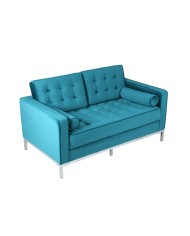 Sofá ARLES, 2 plazas, tejido velvet turquesa