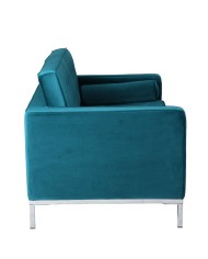 Sofá ARLES, 2 plazas, tejido velvet turquesa