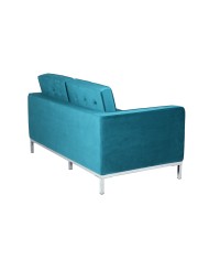 Sofá ARLES, 2 plazas, tejido velvet turquesa