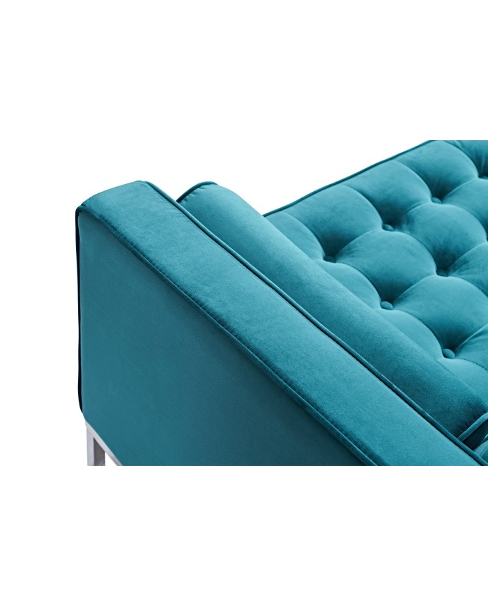 Sofá ARLES, 2 plazas, tejido velvet turquesa