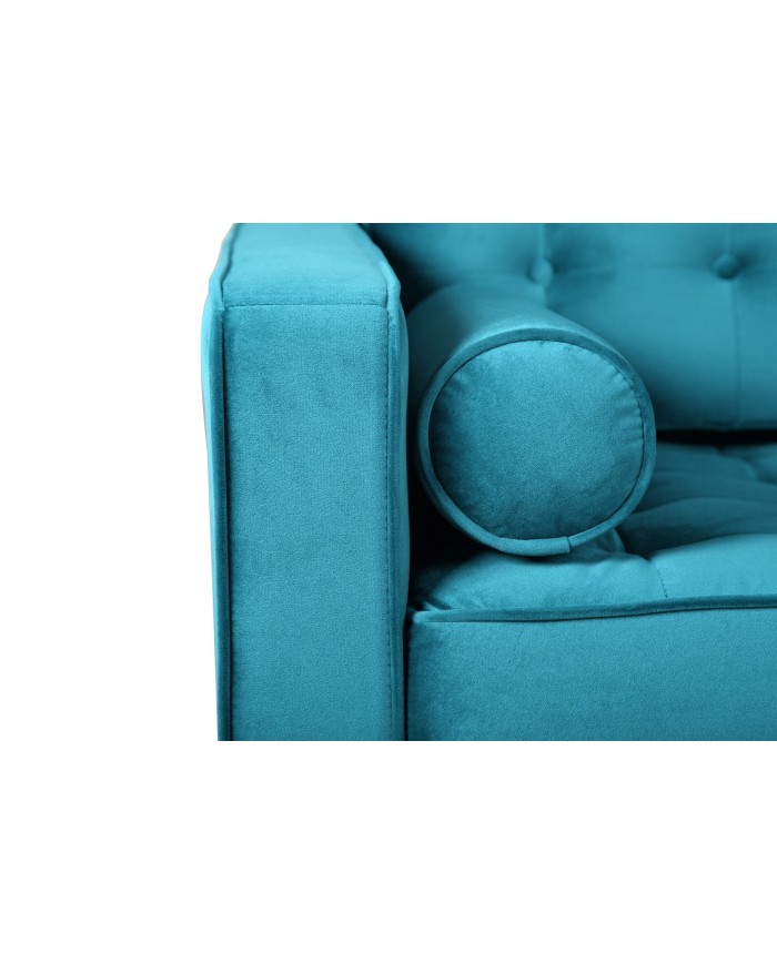 Sofá ARLES, 2 plazas, tejido velvet turquesa
