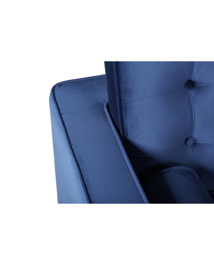 Sofá ARLES, 3 plazas, tejido velvet azul