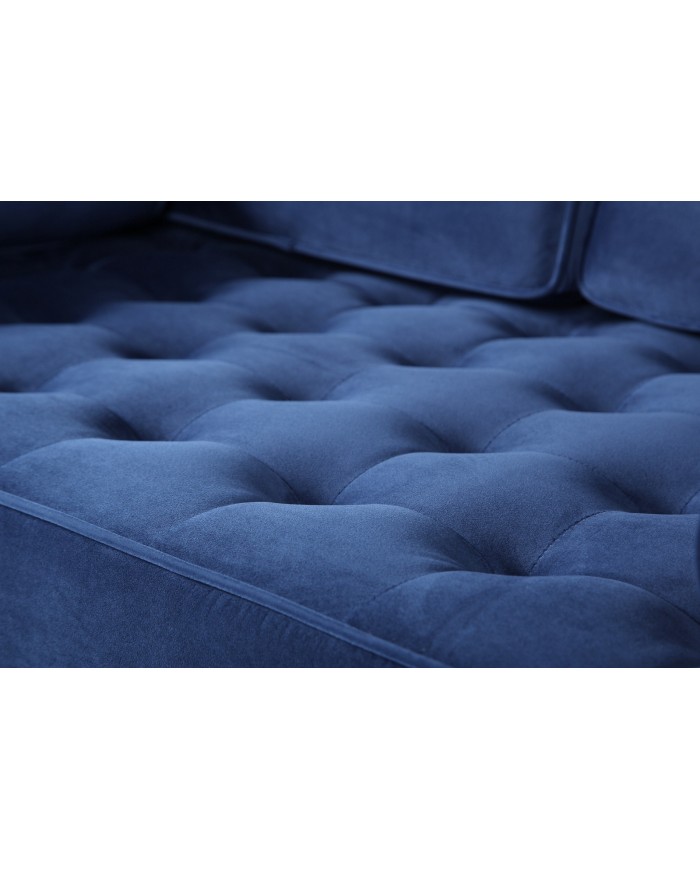 Sofá ARLES, 3 plazas, tejido velvet azul