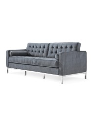 Sofá ARLES, 3 plazas, tejido velvet gris