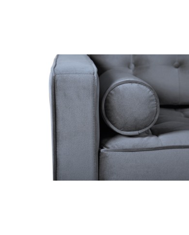 Sofá ARLES, 3 plazas, tejido velvet gris