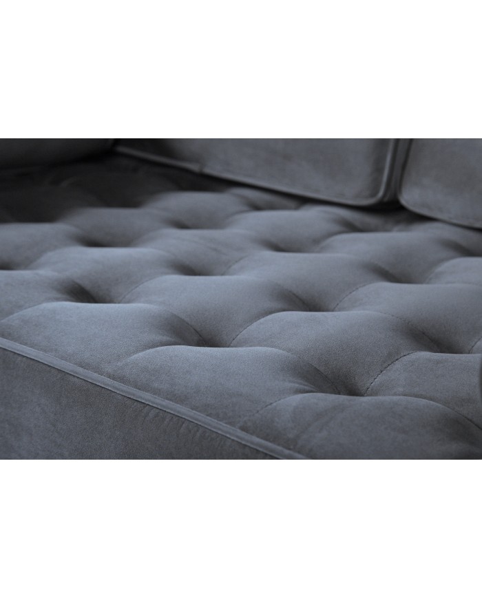 Sofá ARLES, 3 plazas, tejido velvet gris