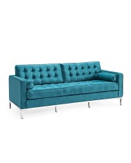 Sofá ARLES, 3 plazas, tejido velvet turquesa