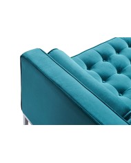 Sofá ARLES, 3 plazas, tejido velvet turquesa