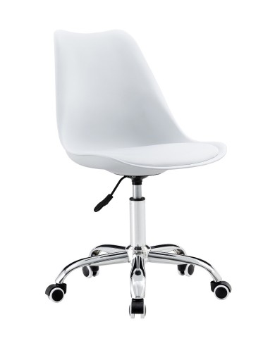 Silla TORRE GBL, giratoria, blanca, cojín blanco