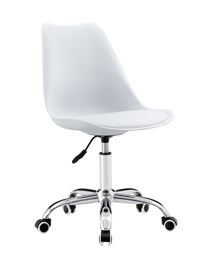 Silla TORRE GBL, giratoria, blanca, cojín blanco