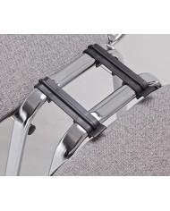 Silla NIZA NEW, chasis epoxi negro, similpiel naples negra