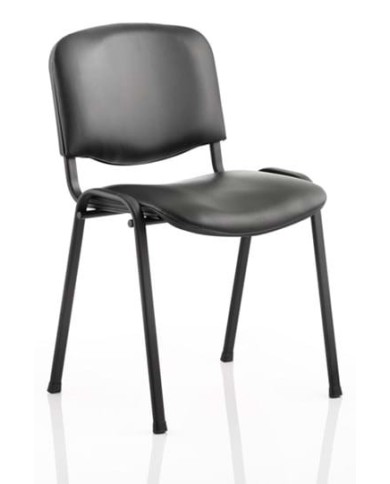 Silla NIZA NEW, chasis epoxi negro, similpiel naples negra