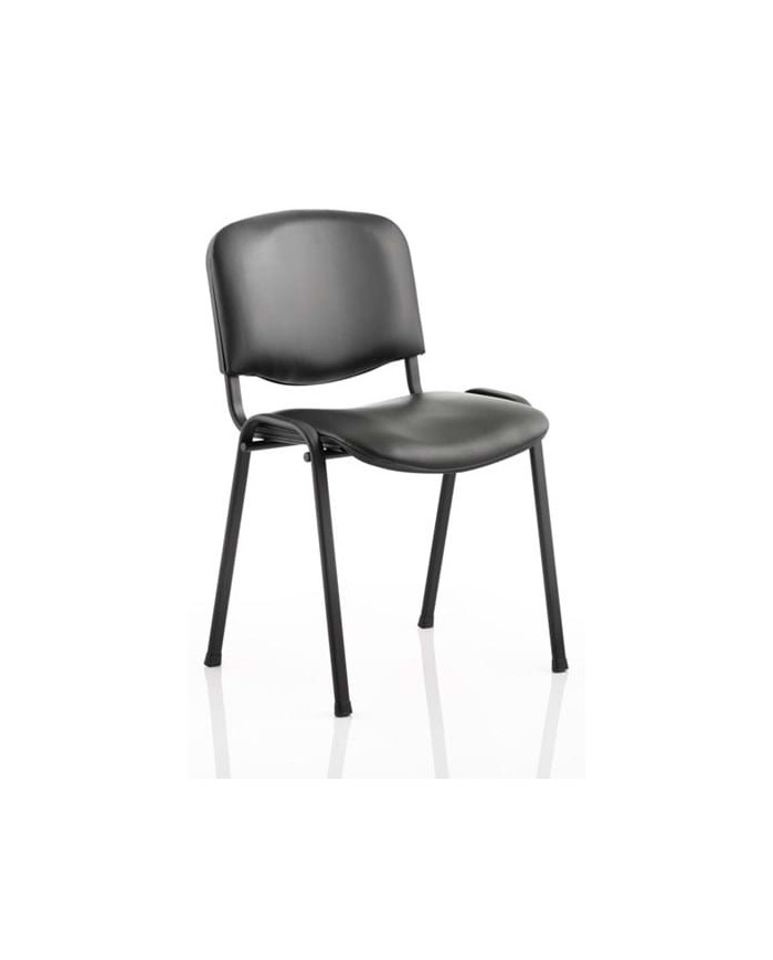 Silla NIZA NEW, chasis epoxi negro, similpiel naples negra