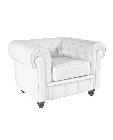 Sillón CHESTER NEW, similpiel blanca