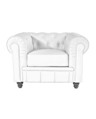 Sillón CHESTER NEW, similpiel blanca