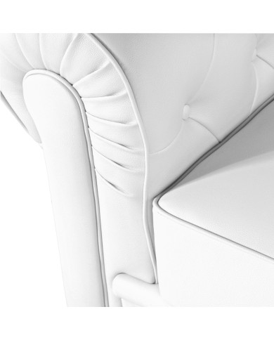 Sillón CHESTER NEW, similpiel blanca