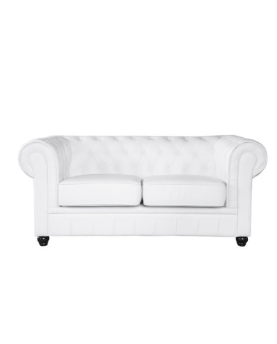 Sofá CHESTER NEW, 2 plazas, similpiel blanca