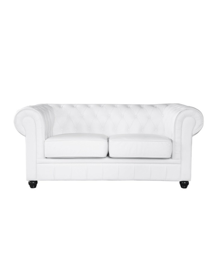 Sofá CHESTER NEW, 2 plazas, similpiel blanca