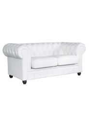 Sofá CHESTER NEW, 2 plazas, similpiel blanca
