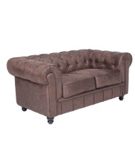 Sofá CHESTER NEW, 2 plazas, similpiel vintage