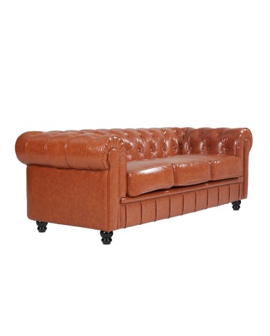 Sofá CHESTER NEW, 3 plazas, similpiel cuero vintage