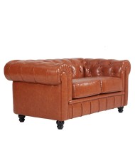 Sofá CHESTER NEW, 2 plazas, similpiel cuero vintage