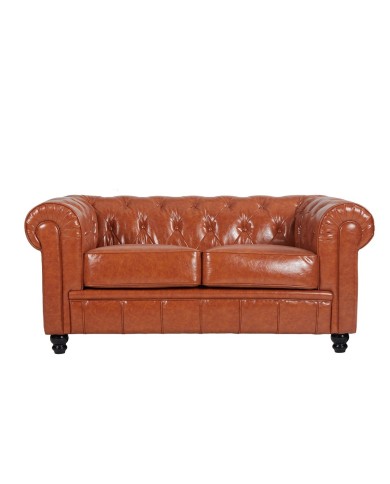 Sofá CHESTER NEW, 2 plazas, similpiel cuero vintage