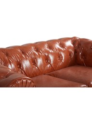 Sofá CHESTER NEW, 2 plazas, similpiel cuero vintage