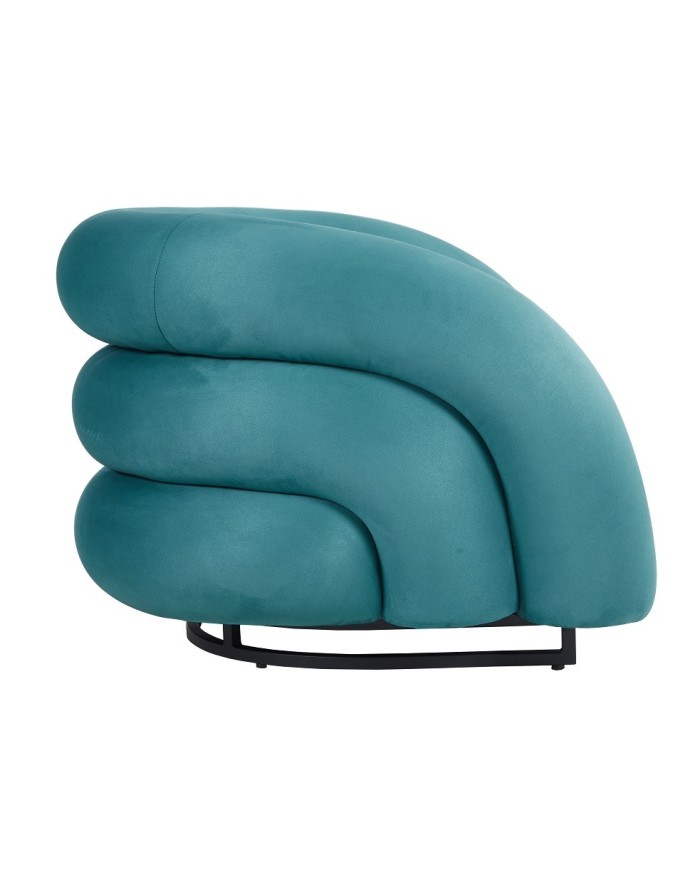 Sillón KARLOVY, tapizado velvet turquesa